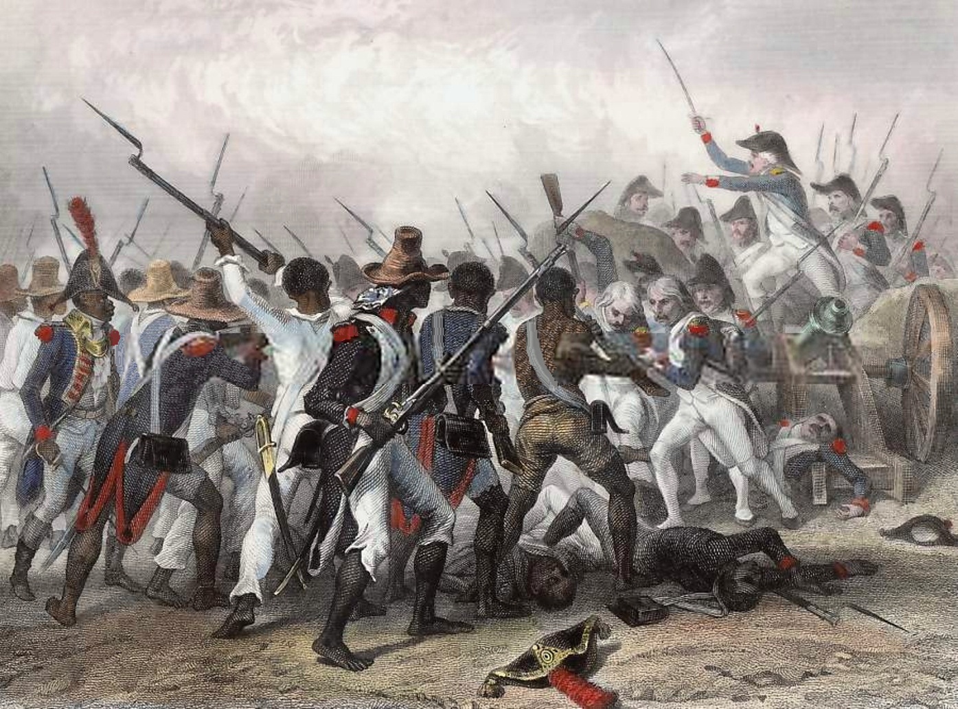 Attack and take of the Crête-à-Pierrot (1802). Original illustration by Auguste Raffet, engraving by Ernst Hébert.